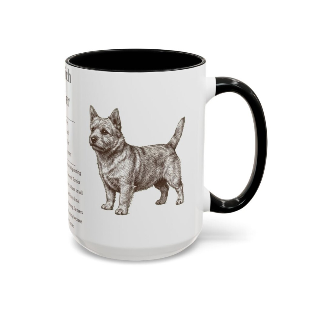 15oz Norwich Terrier Mug, Black, right side view