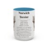 15oz Norwich Terrier Mug, Light Blue, front view