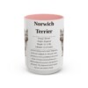15oz Norwich Terrier Mug, Pink, front view