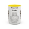 15oz Norwich Terrier Mug, Yellow, front view