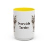 15oz Norwich Terrier Mug, Yellow, front view