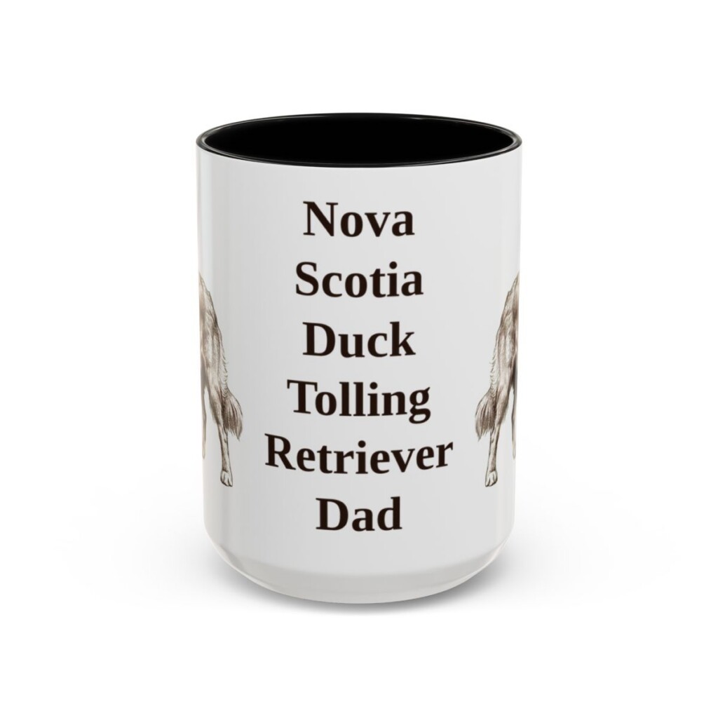 15oz Nova Scotia Duck Tolling Retriever Dog Dad Mug, Black, front view