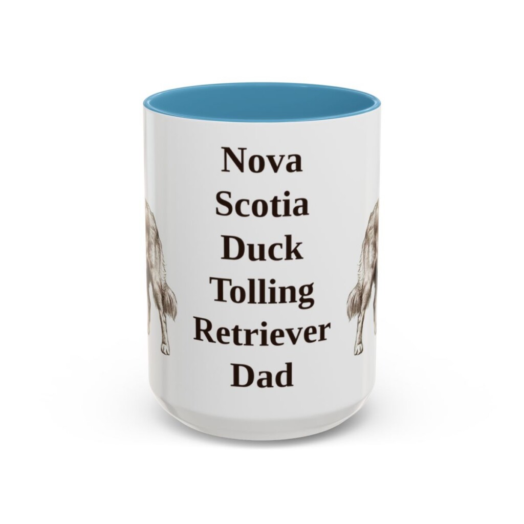 15oz Nova Scotia Duck Tolling Retriever Dog Dad Mug, Light Blue, front view