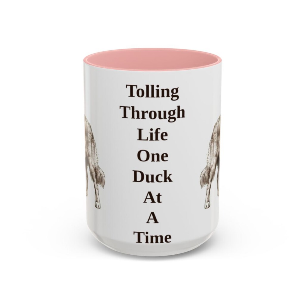 15oz-nova-scotia-duck-tolling-retriever-mug-humor-pink 15oz Funny Nova Scotia Duck Tolling Retriever Mug, Pink, front view