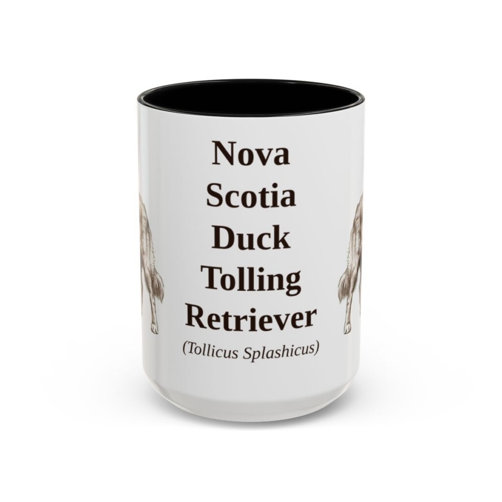 15oz-nova-scotia-duck-tolling-retriever-mug-latin-black-front 15oz Nova Scotia Duck Tolling Retriever Latin Mug, Black, front view