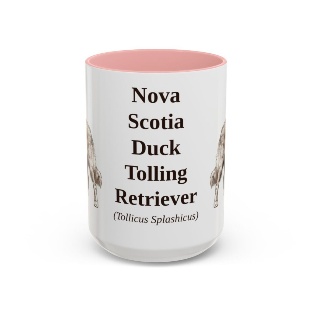 15oz-nova-scotia-duck-tolling-retriever-mug-latin-pink 15oz Nova Scotia Duck Tolling Retriever Latin Mug, Pink, front view