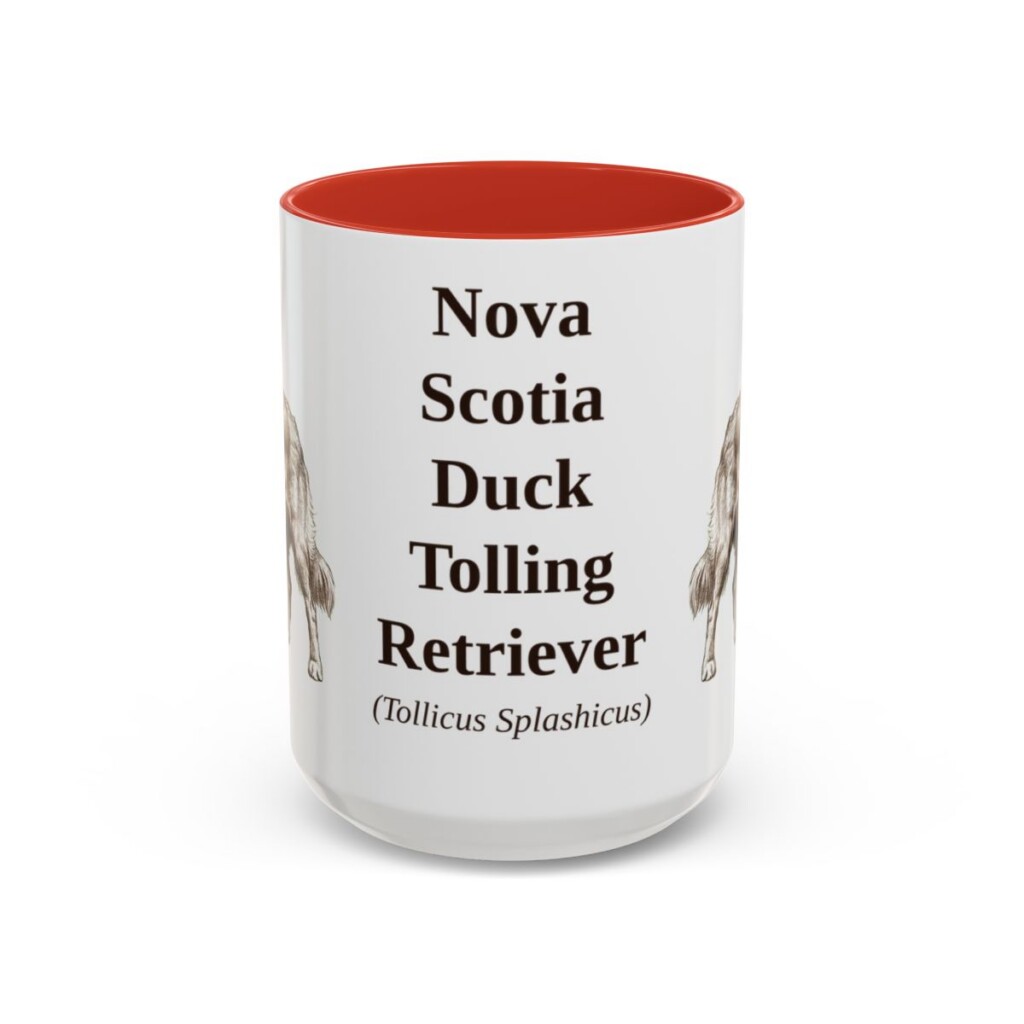15oz-nova-scotia-duck-tolling-retriever-mug-latin-red 15oz Nova Scotia Duck Tolling Retriever Latin Mug, Red, front view