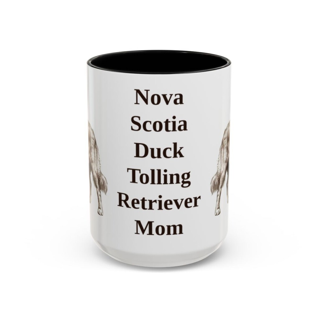 15oz Nova Scotia Duck Tolling Retriever Dog Mom Mug, Black, front view
