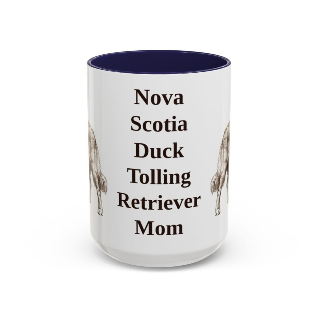 15oz Nova Scotia Duck Tolling Retriever Dog Mom Mug, Navy, front view
