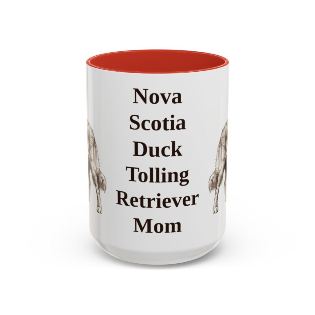 15oz Nova Scotia Duck Tolling Retriever Dog Mom Mug, Red, front view