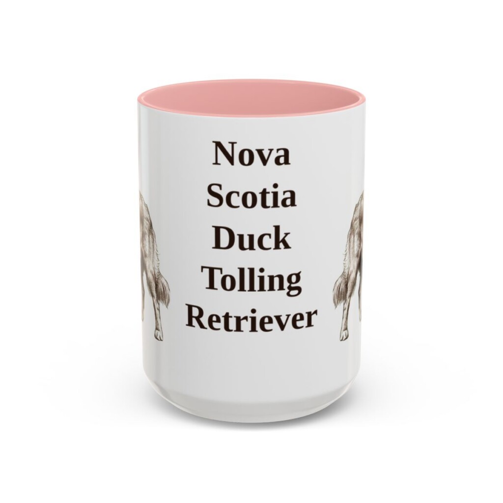 15oz-nova-scotia-duck-tolling-retriever-mug-pink 15oz Nova Scotia Duck Tolling Retriever Mug, Pink, front view