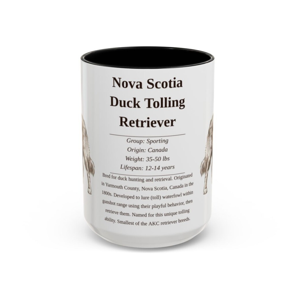 15oz Nova Scotia Duck Tolling Retriever Mug, Black, front view