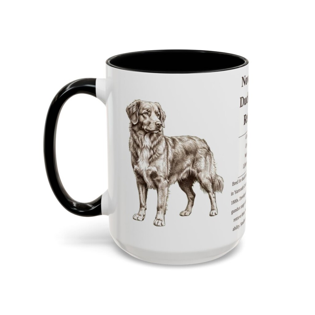 15oz Nova Scotia Duck Tolling Retriever Mug, Black, left side view
