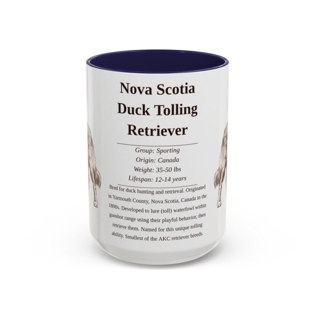 15oz Nova Scotia Duck Tolling Retriever Mug, Navy, front view