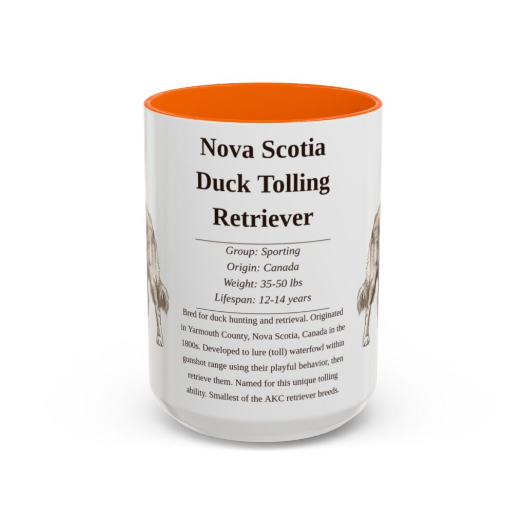 15oz Nova Scotia Duck Tolling Retriever Mug, Orange, front view
