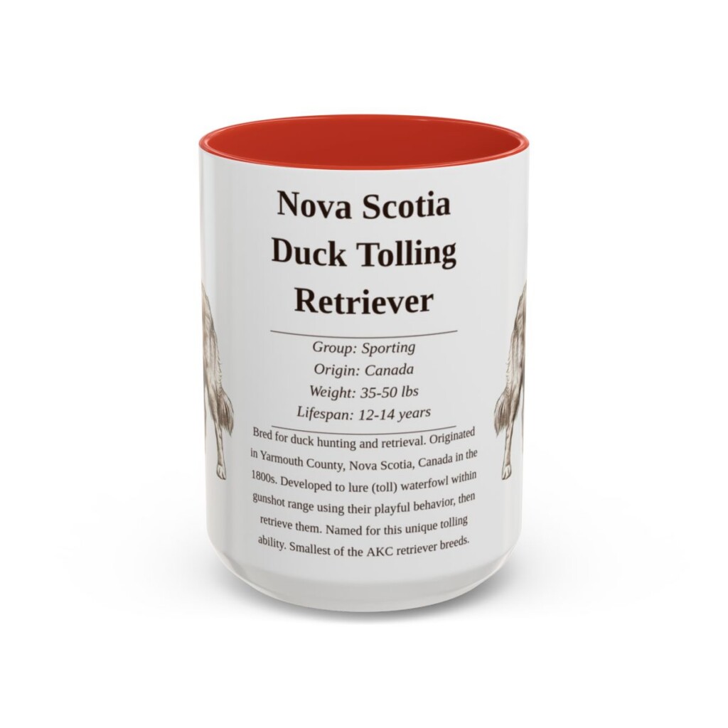 15oz Nova Scotia Duck Tolling Retriever Mug, Red, front view