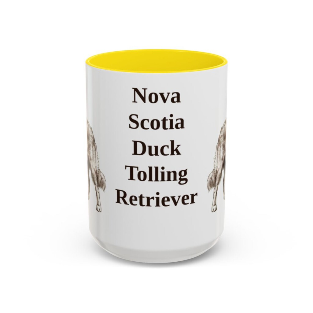 15oz-nova-scotia-duck-tolling-retriever-mug-yellow 15oz Nova Scotia Duck Tolling Retriever Mug, Yellow, front view