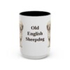 15oz Old English Sheepdog Mug, Black, front view