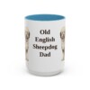 15oz Old English Sheepdog Dog Dad Mug, Light Blue, front view