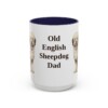 15oz Old English Sheepdog Dog Dad Mug, Navy, front view