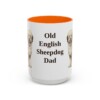 15oz Old English Sheepdog Dog Dad Mug, Orange, front view