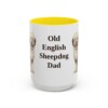 15oz Old English Sheepdog Dog Dad Mug, Yellow, front view
