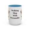 15oz Funny Old English Sheepdog Mug, Light Blue, front view