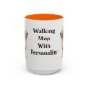 15oz Funny Old English Sheepdog Mug, Orange, front view