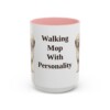 15oz Funny Old English Sheepdog Mug, Pink, front view
