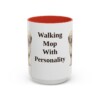 15oz Funny Old English Sheepdog Mug, Red, front view