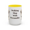 15oz Funny Old English Sheepdog Mug, Yellow, front view