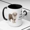 15oz Old English Sheepdog Latin Mug, Black, lifestyle photo