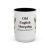 15oz Old English Sheepdog Latin Mug, Black, front view