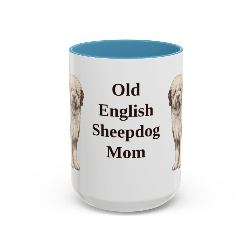 15oz-old-english-sheepdog-mug-mom-light-blue 15oz Old English Sheepdog Dog Mom Mug, Light Blue, front view
