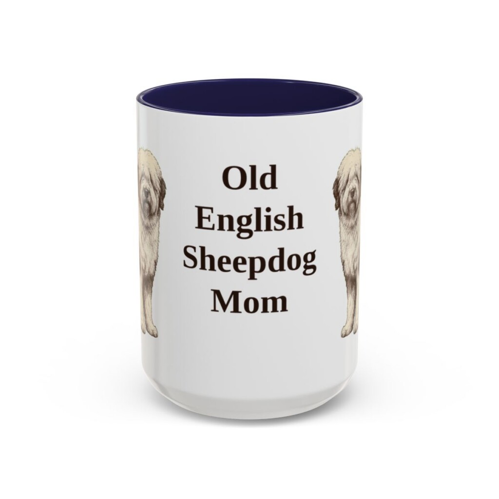 15oz-old-english-sheepdog-mug-mom-navy 15oz Old English Sheepdog Dog Mom Mug, Navy, front view