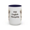 15oz Old English Sheepdog Mug, Navy, front view