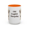 15oz Old English Sheepdog Mug, Orange, front view