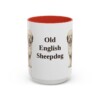 15oz Old English Sheepdog Mug, Red, front view