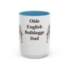 15oz Olde English Bulldogge Dog Dad Mug, Light Blue, front view