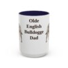 15oz Olde English Bulldogge Dog Dad Mug, Navy, front view