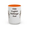 15oz Olde English Bulldogge Dog Dad Mug, Orange, front view
