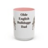 15oz Olde English Bulldogge Dog Dad Mug, Pink, front view