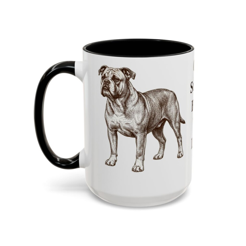15oz Funny Olde English Bulldogge Mug, Black, left side view
