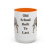 15oz Funny Olde English Bulldogge Mug, Orange, front view