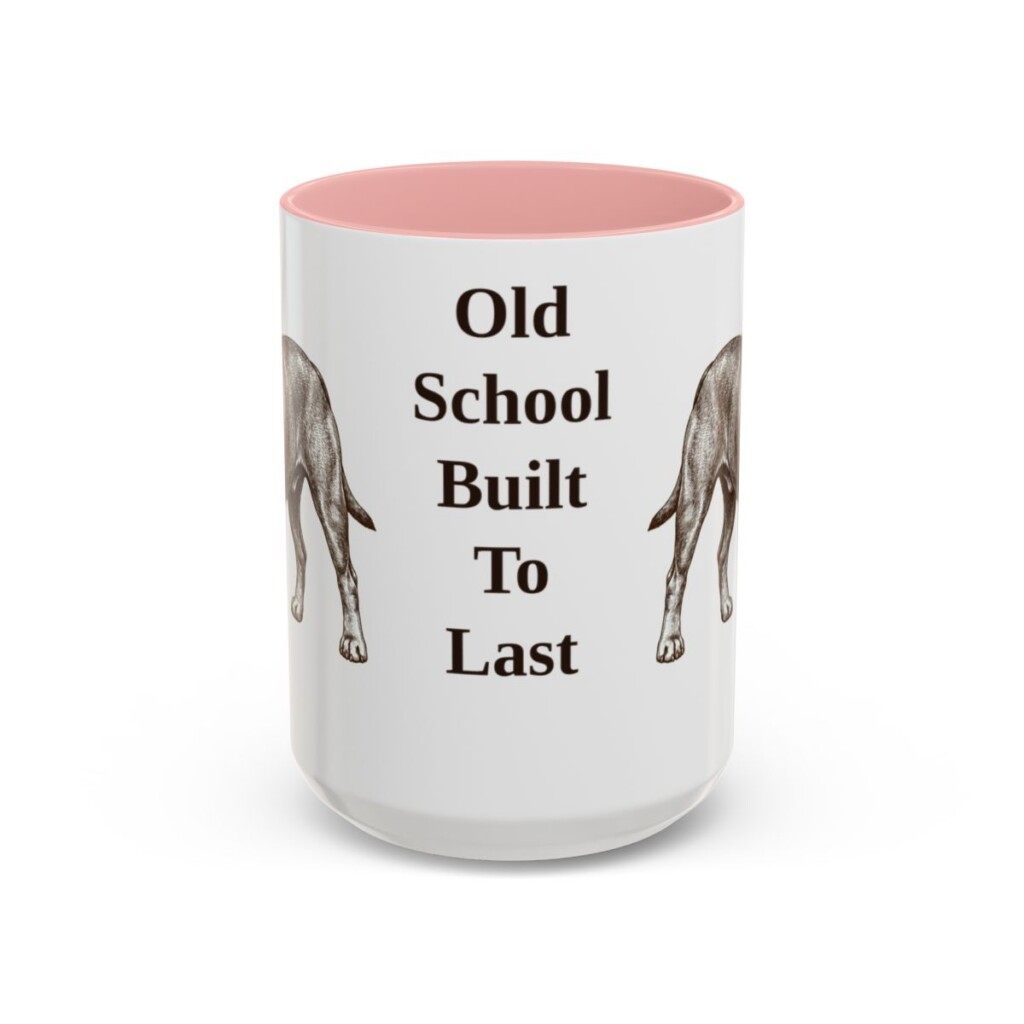 15oz Funny Olde English Bulldogge Mug, Pink, front view
