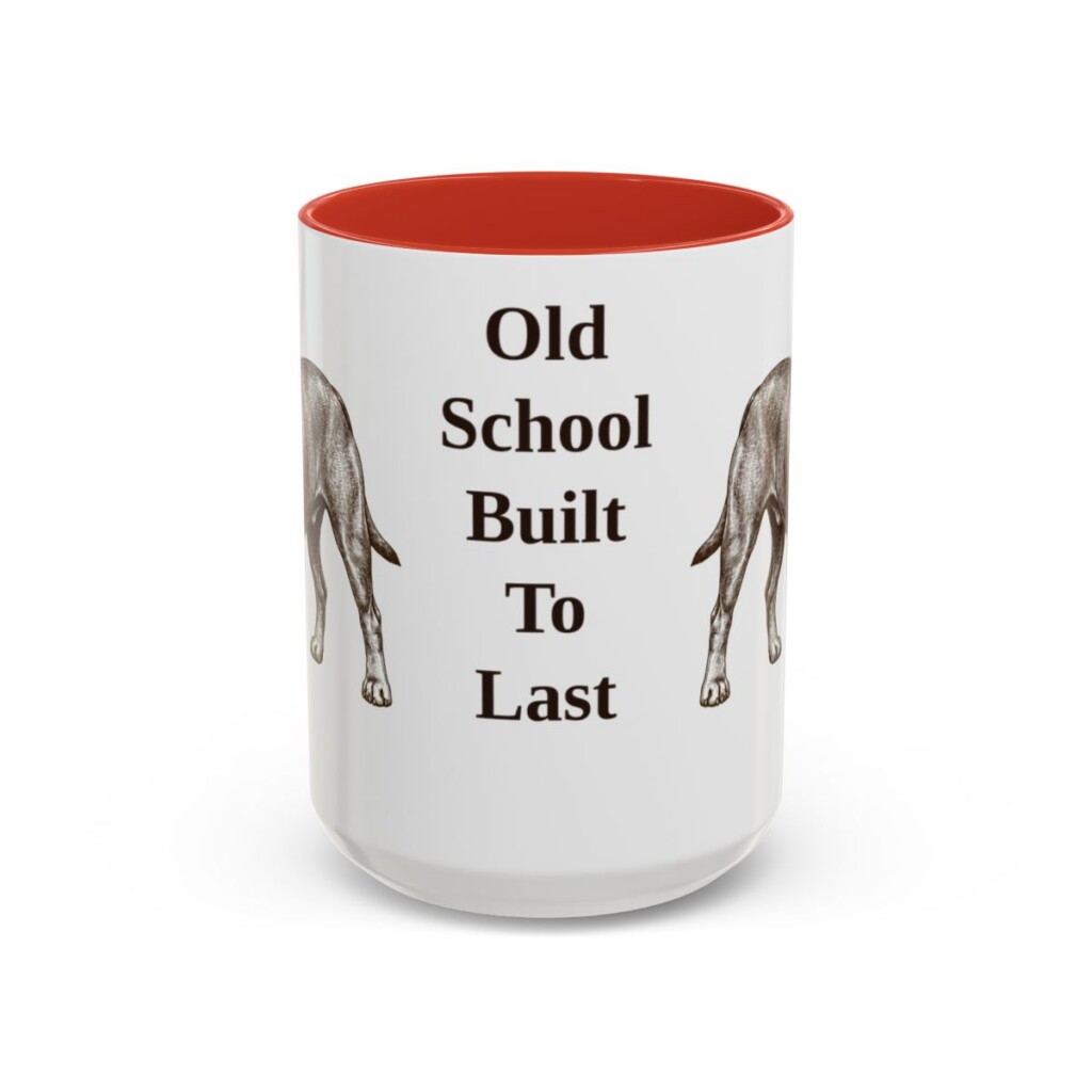 15oz Funny Olde English Bulldogge Mug, Red, front view