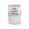 15oz Olde English Bulldogge Latin Mug, Pink, front view