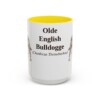 15oz Olde English Bulldogge Latin Mug, Yellow, front view
