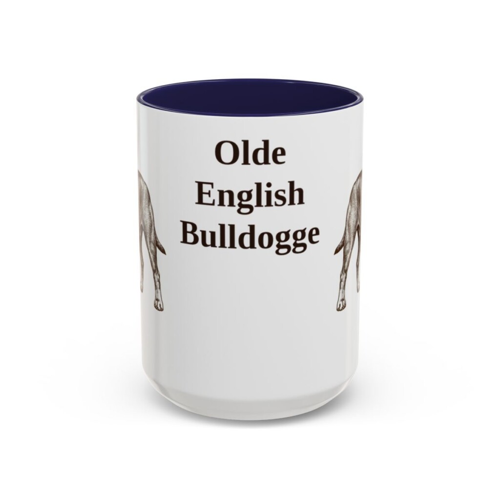 15oz Olde English Bulldogge Mug, Navy, front view
