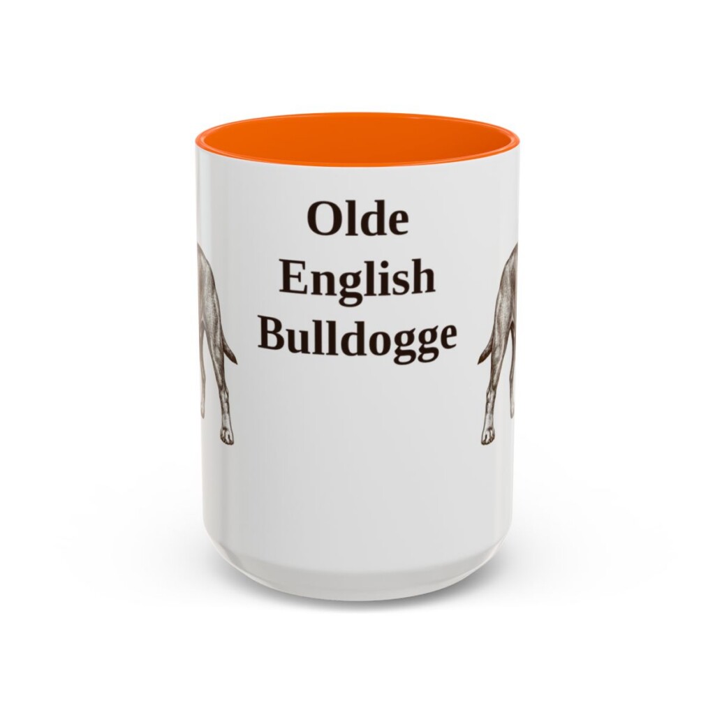 15oz Olde English Bulldogge Mug, Orange, front view